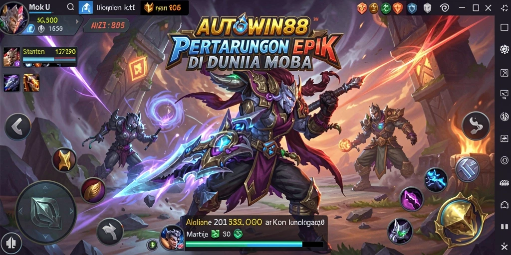 Tangkapan layar menampilkan pertarungan intens di AUTOWIN88.