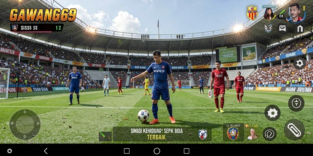 Tampilan gameplay GAWANG69 dengan aksi lapangan yang mendebarkan.