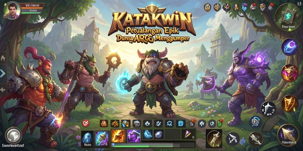 Tampilan gameplay KATAKWIN yang penuh aksi dan petualangan seru.