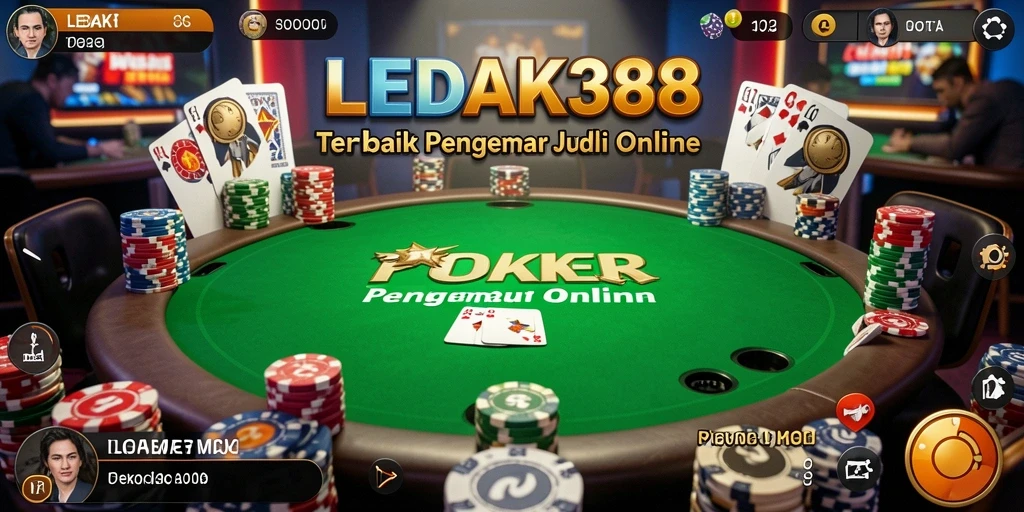 Screenshot gameplay LEDAK388 menunjukkan momen mendebarkan saat bermain Poker.