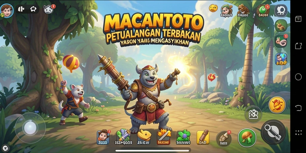 Tampilan gameplay menarik di dunia terbuka MACANTOTO.