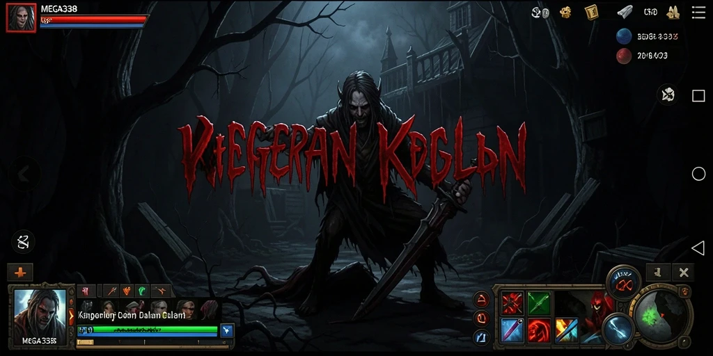 Screenshot menunjukkan suasana menyeramkan di dalam game MEGA338.