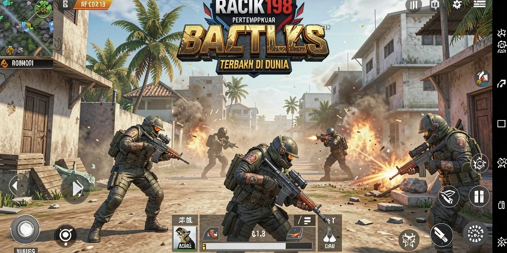 Tangkapan layar gameplay Battle Royale yang mendebarkan di RACIK198.