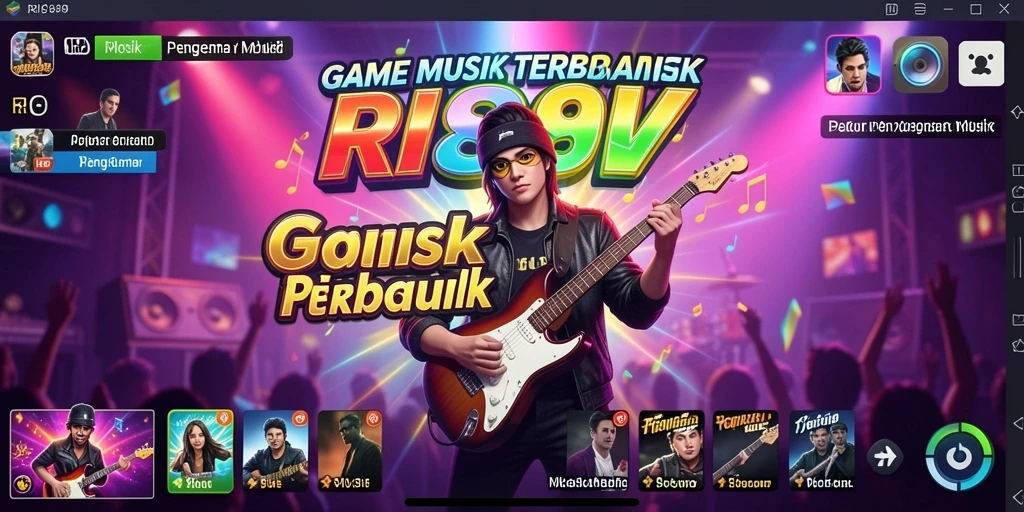 Screenshot RI889 menampilkan aksi seru dalam permainan musik.