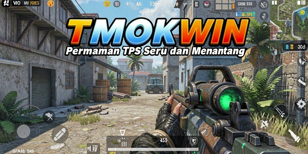 Tampilan screenshot gameplay TMOKWIN yang penuh aksi TPS.
