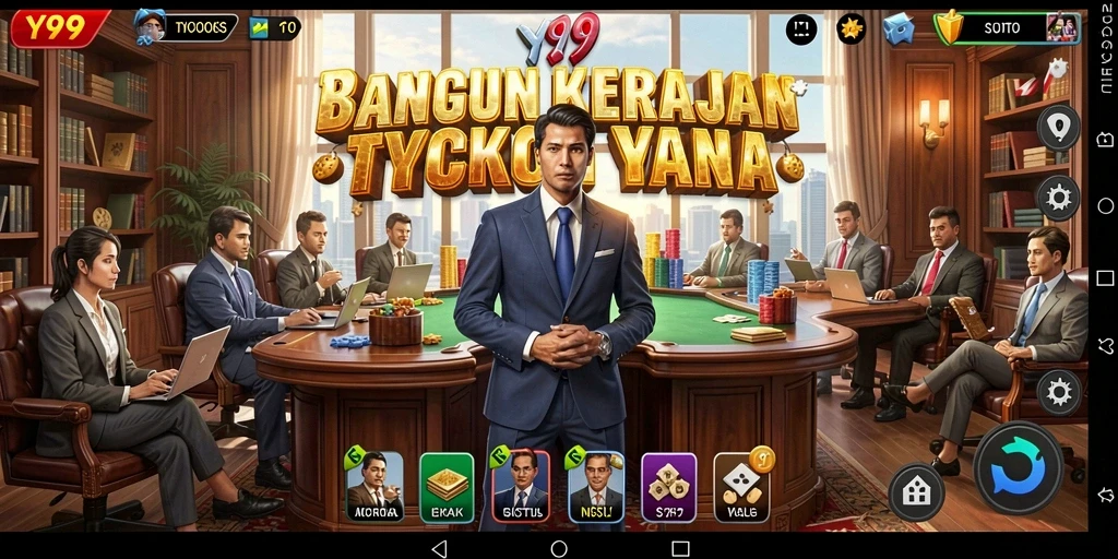 Tangkapan layar utama Y89 menunjukkan gameplay seru dalam dunia Tycoon.