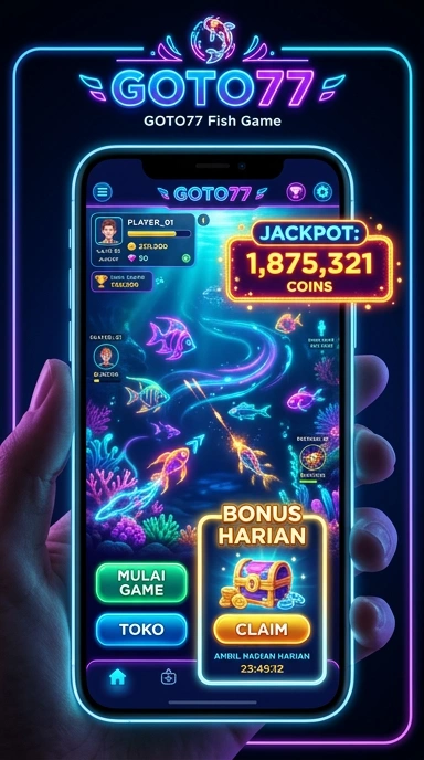 Tampilan awal aplikasi goto77 di perangkat Android.